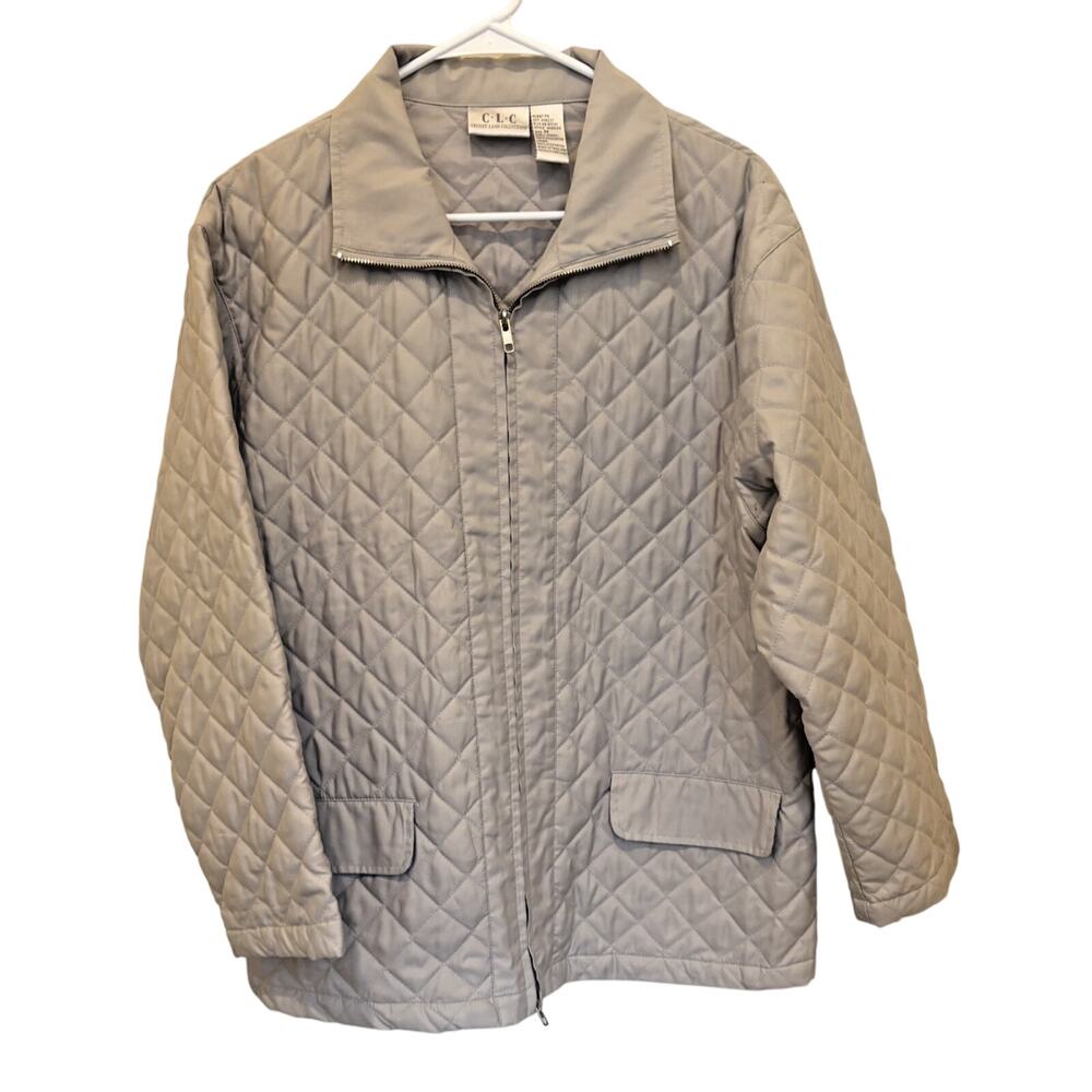 Cricket Lane Collection Quilted Full Zip Jacket Size Medium